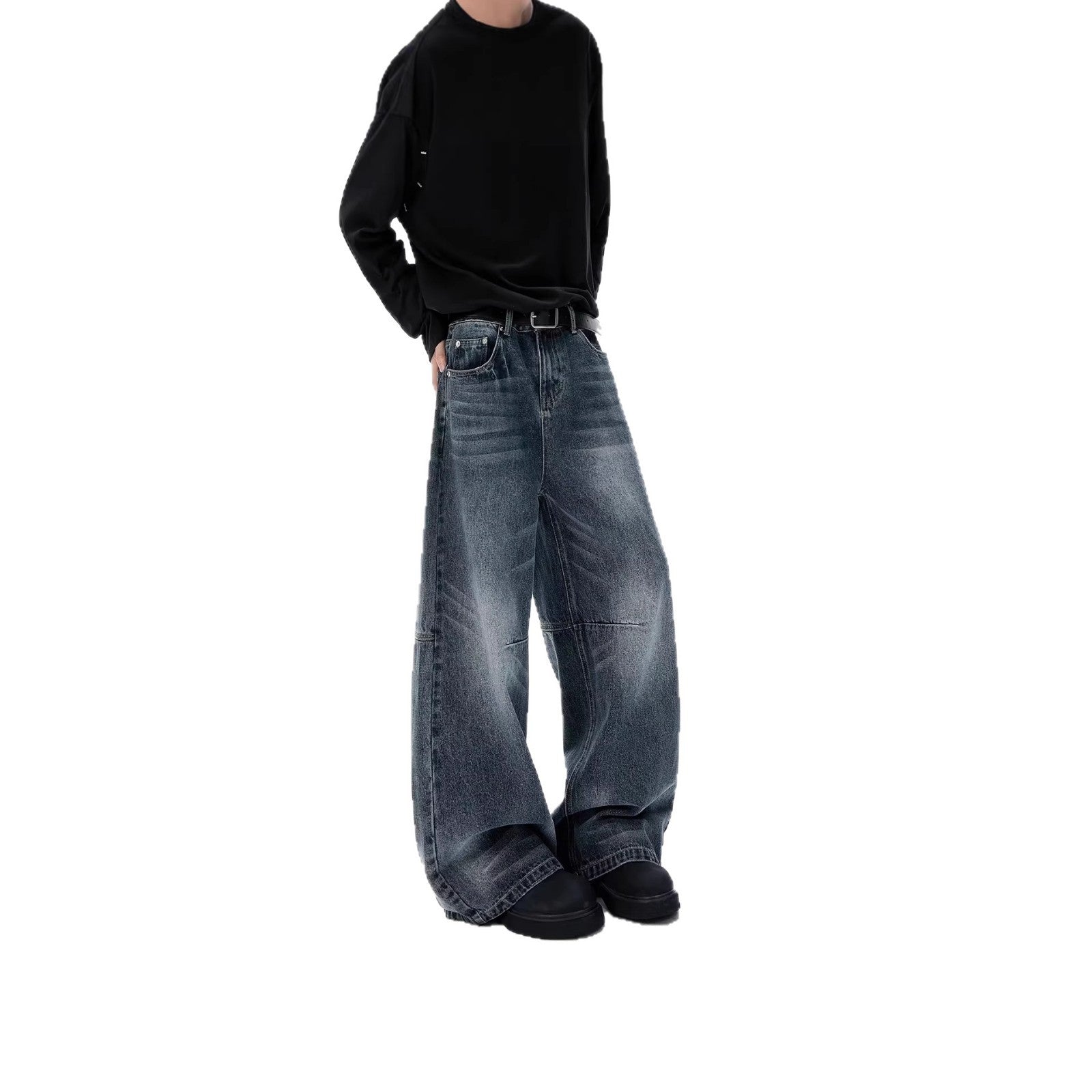 Unisex Trendy Wide Cut Jeans Chichicherry