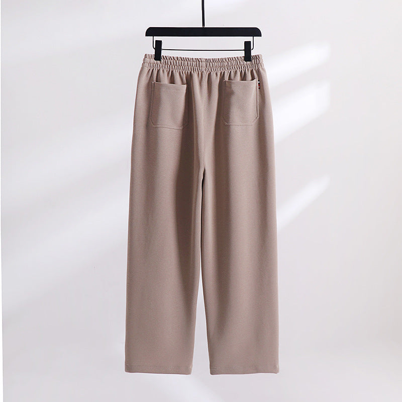 Unisex Padded Fleece Jogging Pants with Elastic Waistband Drawstring and Slim Ankle Cuff Chichicherry