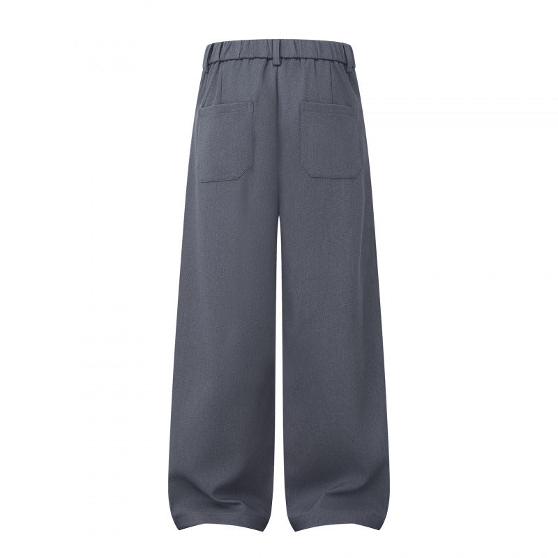 Women Wide Highwaist Pants with Pleats, Belt Loops and Cropped Leg Chichicherry