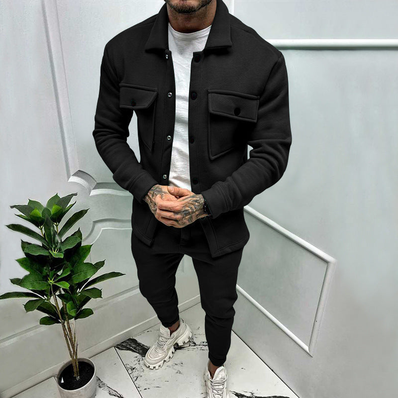 Men's Utility Overshirt made of French Terry with flap pockets and snap button closure Chichicherry