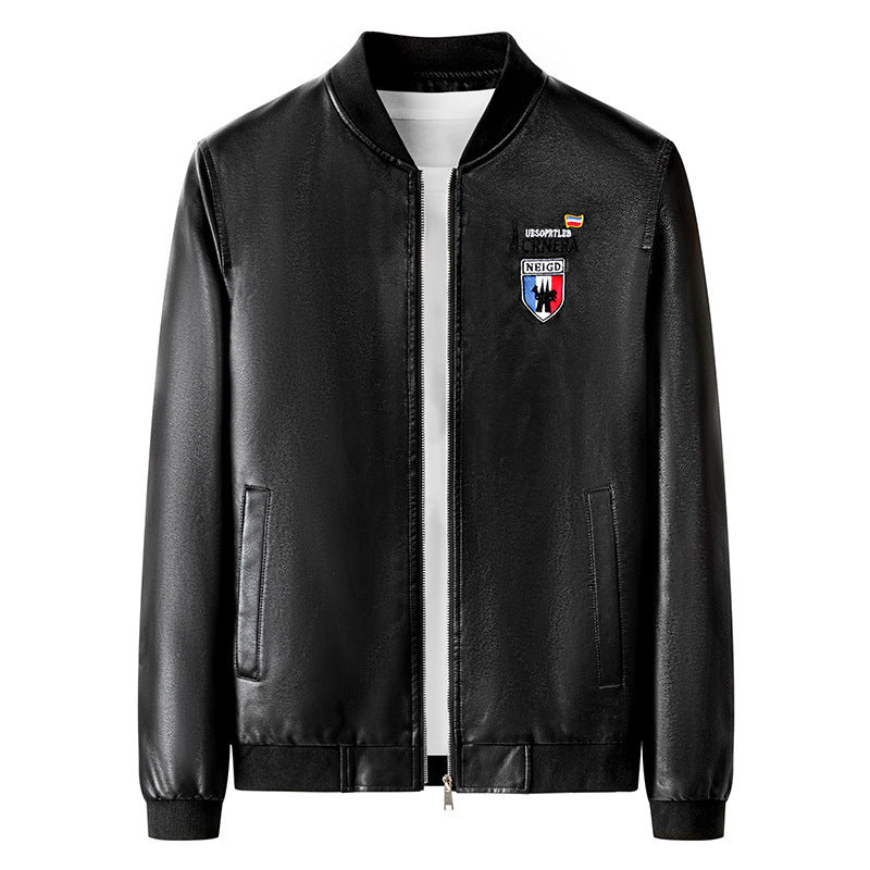 Men's lightweight bomber jacket in casual urban style with embroidered emblem and ribbed cuffs Chichicherry