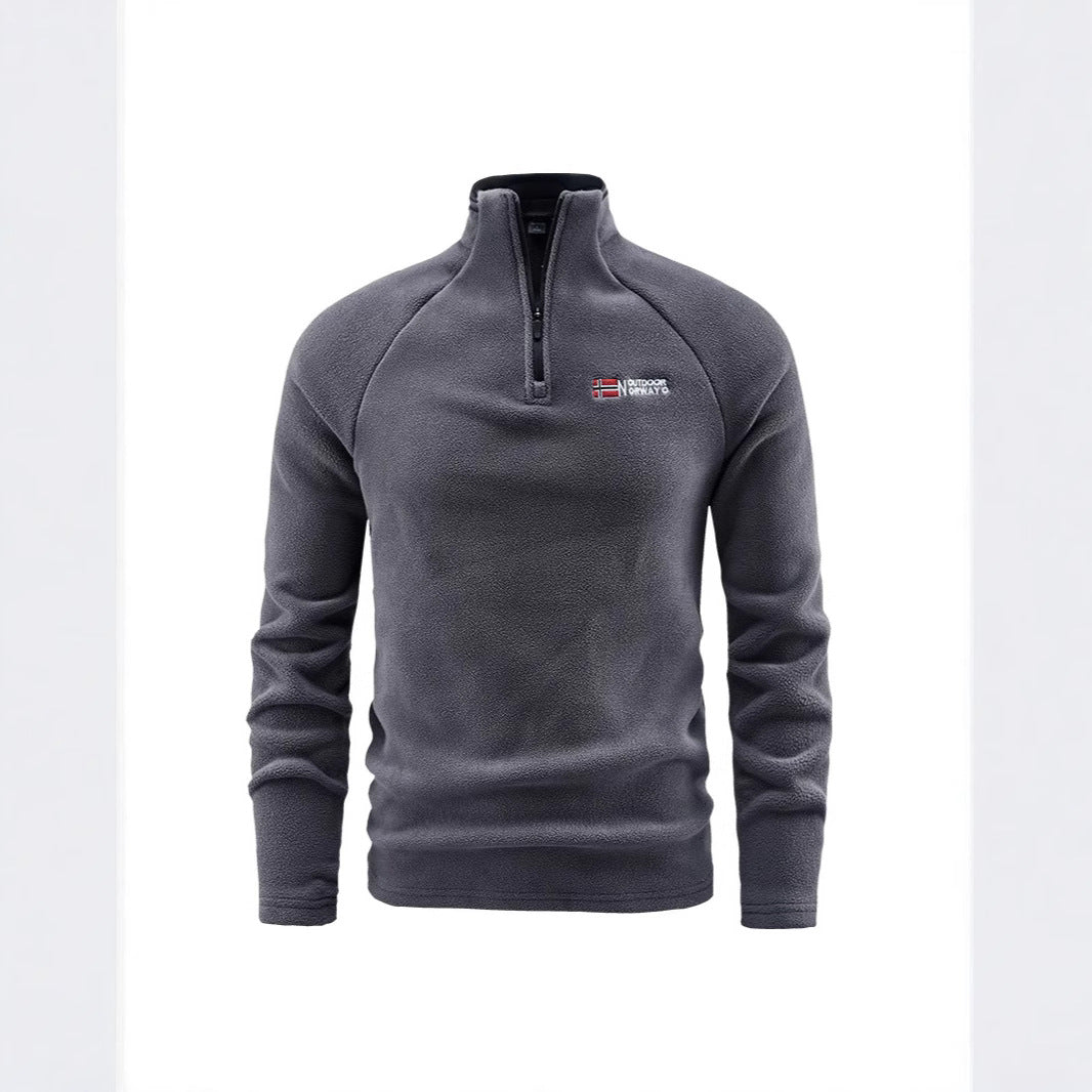 Men's fleece half-zip pullover with high stand-up collar and raglan sleeves Chichicherry