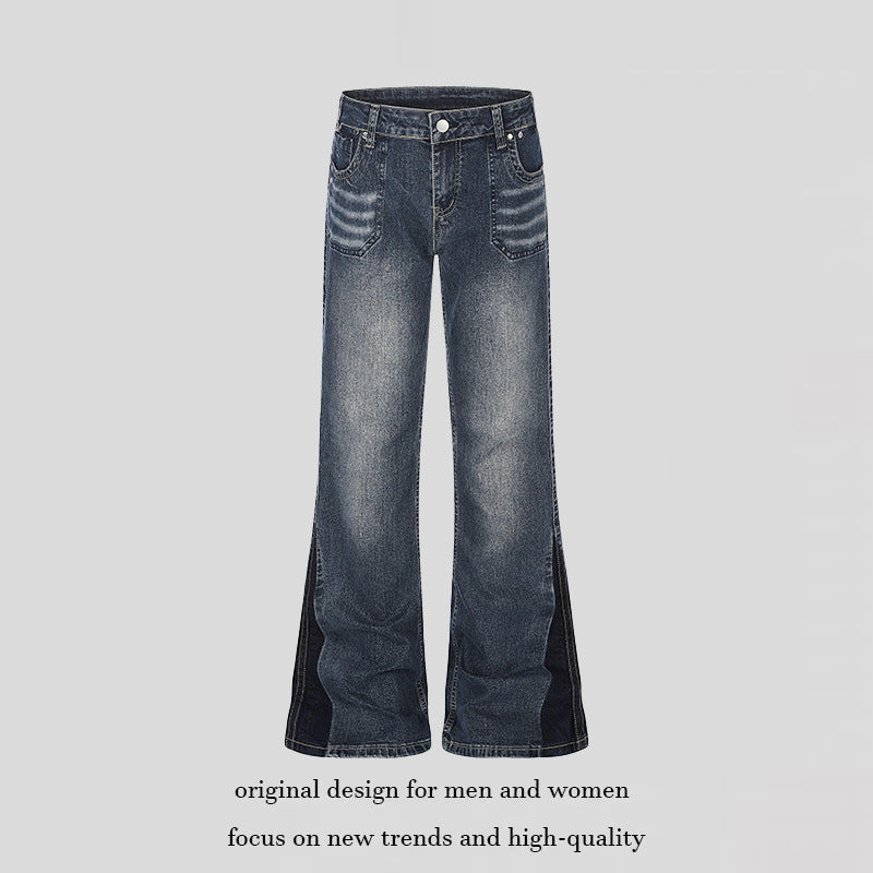 Women flared jeans with high waist and side contrast stripes Chichicherry
