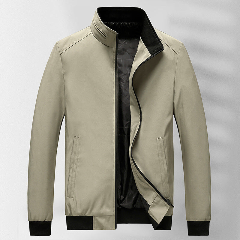 Men's Lightweight Quilted Bomber Jacket with Stand-up Collar, Padded Inner Lining and Ribbed Cuffs Chichicherry
