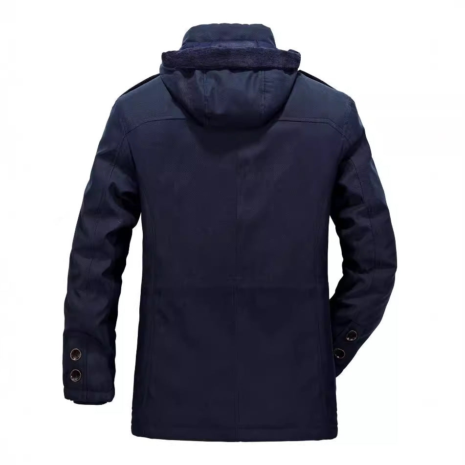 Men's Thermo-Canvas Parka with Sherpa Inner Lining, Removable Hood and Multi-Functional Pockets Chichicherry