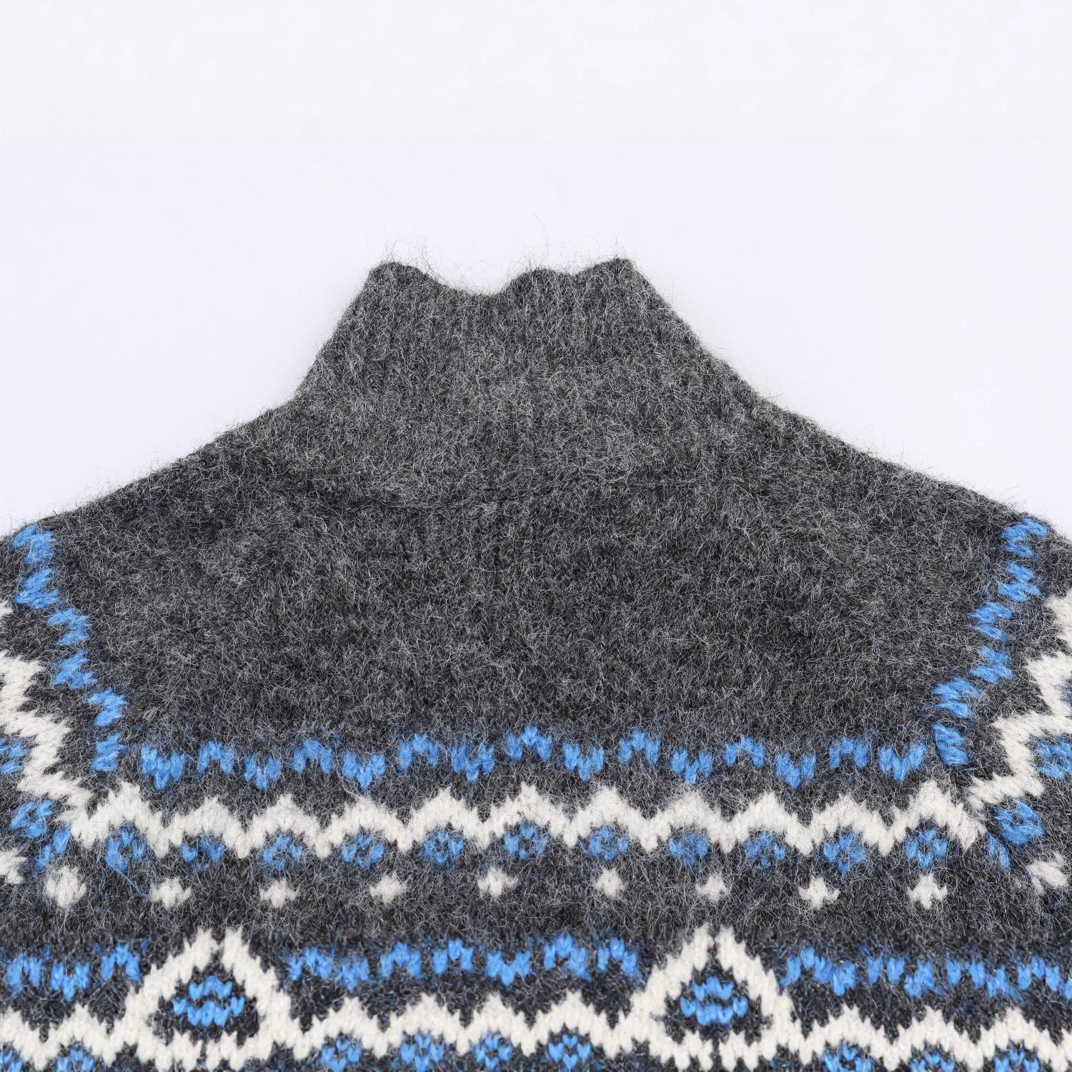 Women's knit cardigan with Norwegian pattern and high roll neck Chichicherry