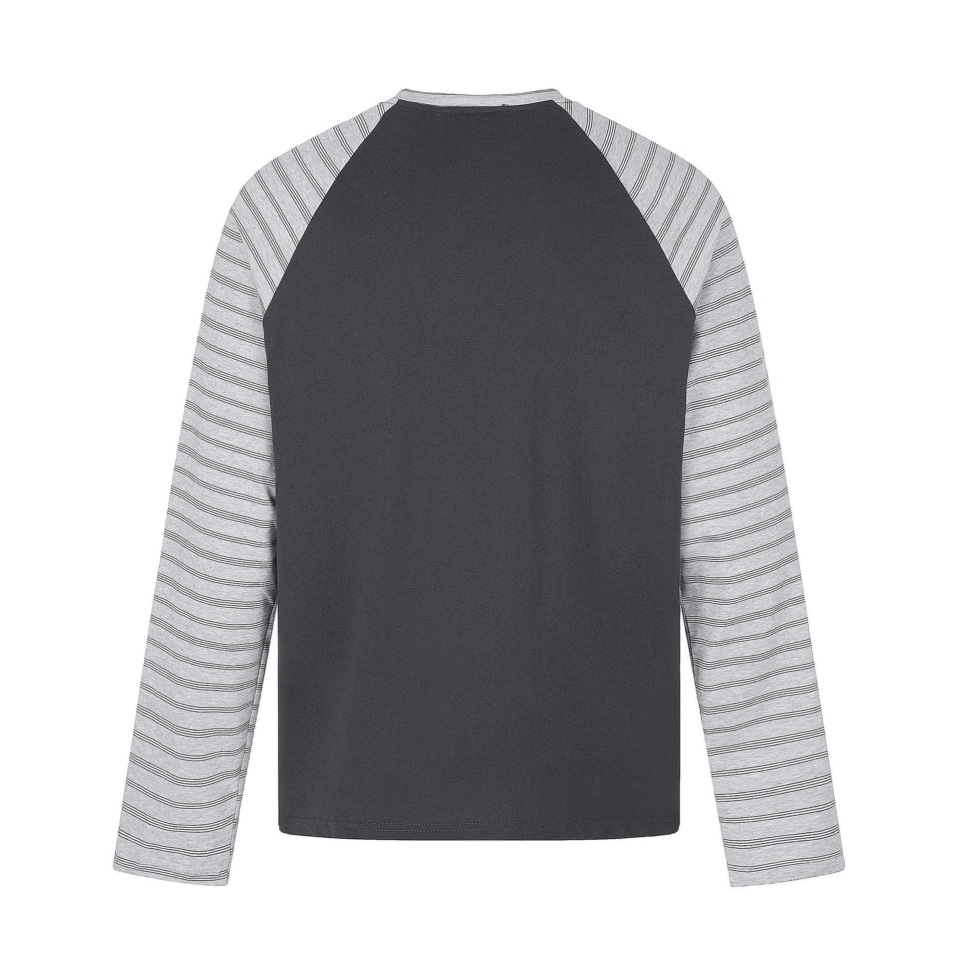 Men's long-sleeve shirt in raglan style with large star print and striped sleeves Chichicherry