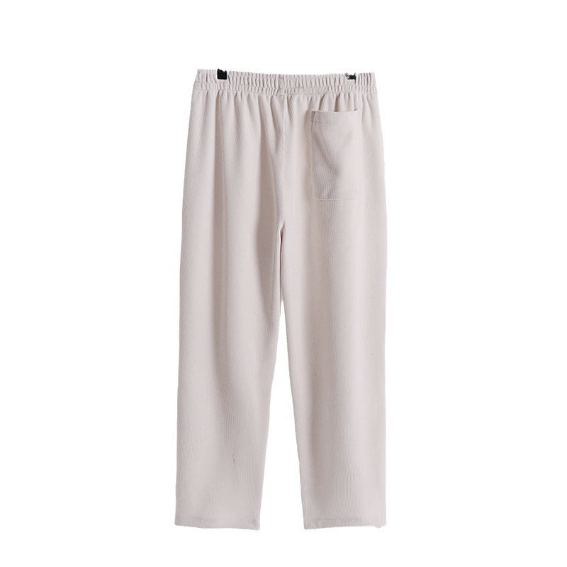 Women’s corduroy pants with elastic waistband, wide leg and side pockets Chichicherry