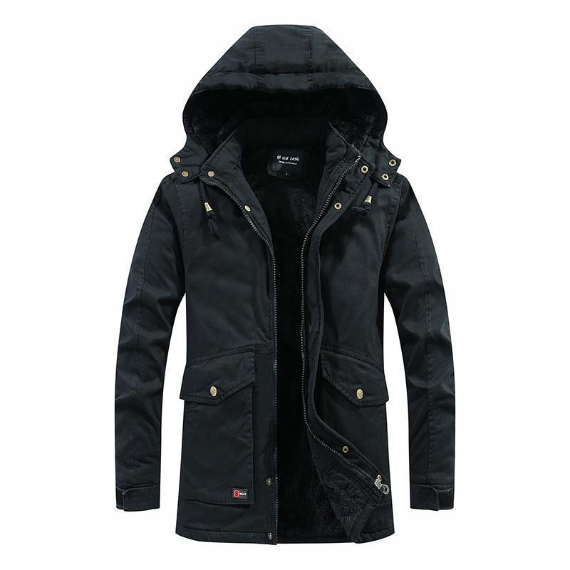 Men's city parka with teddy lining, hood, and windproof inner placket Chichicherry