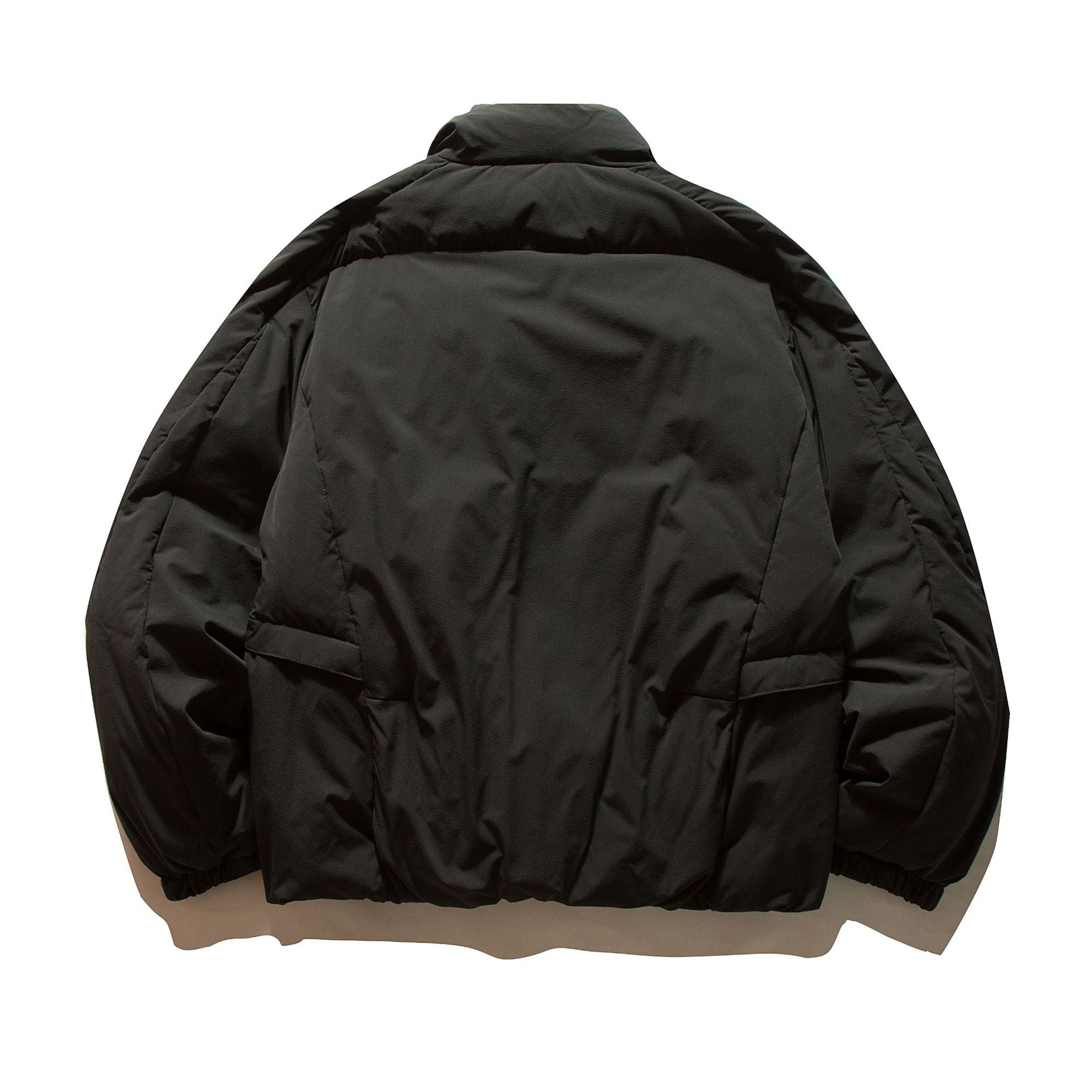 Men's Boxy Thermal Puffer Jacket with overlapping stand-up collar and patch flap pockets Chichicherry