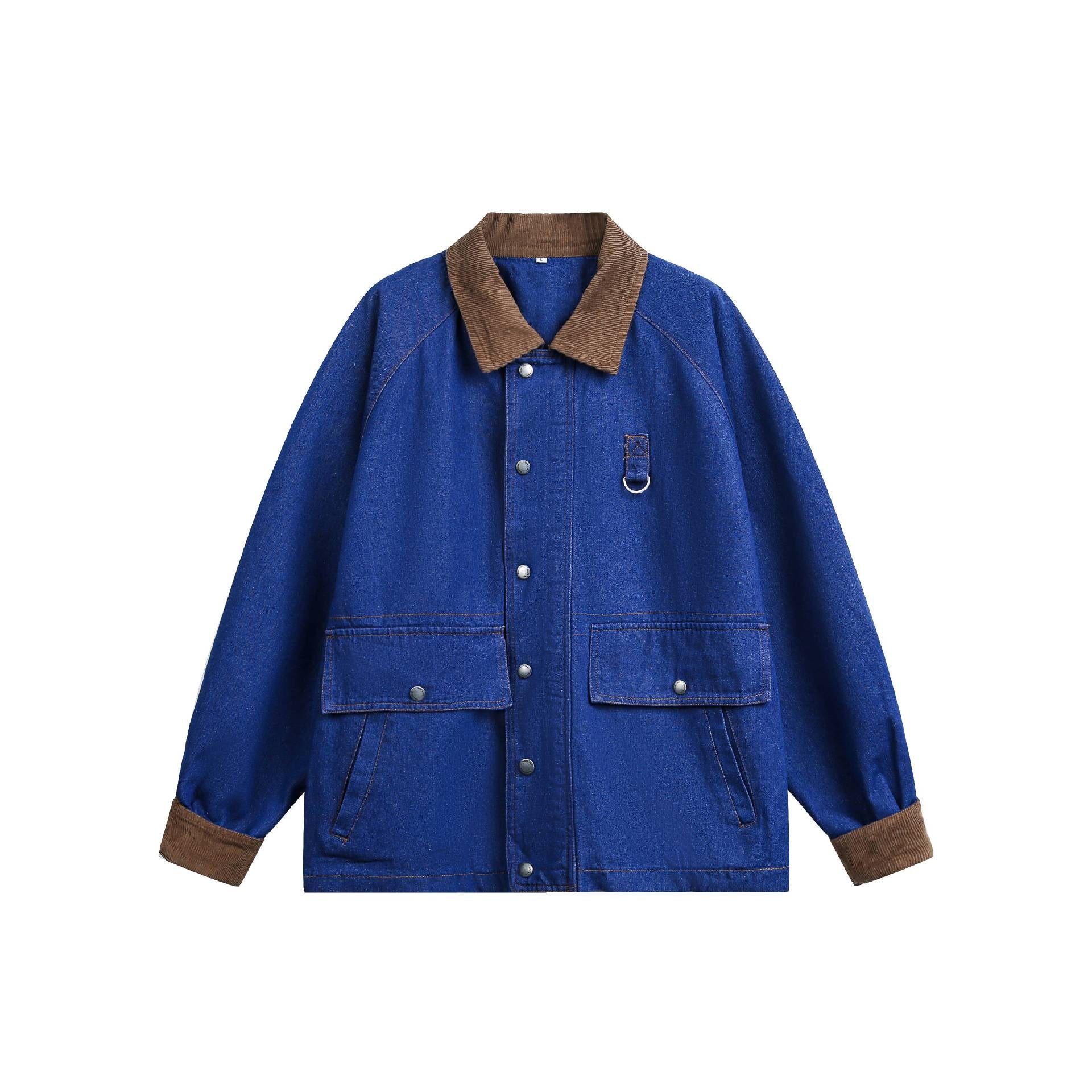 Unisex Kastig cut denim jacket with cord collar and utility details Chichicherry