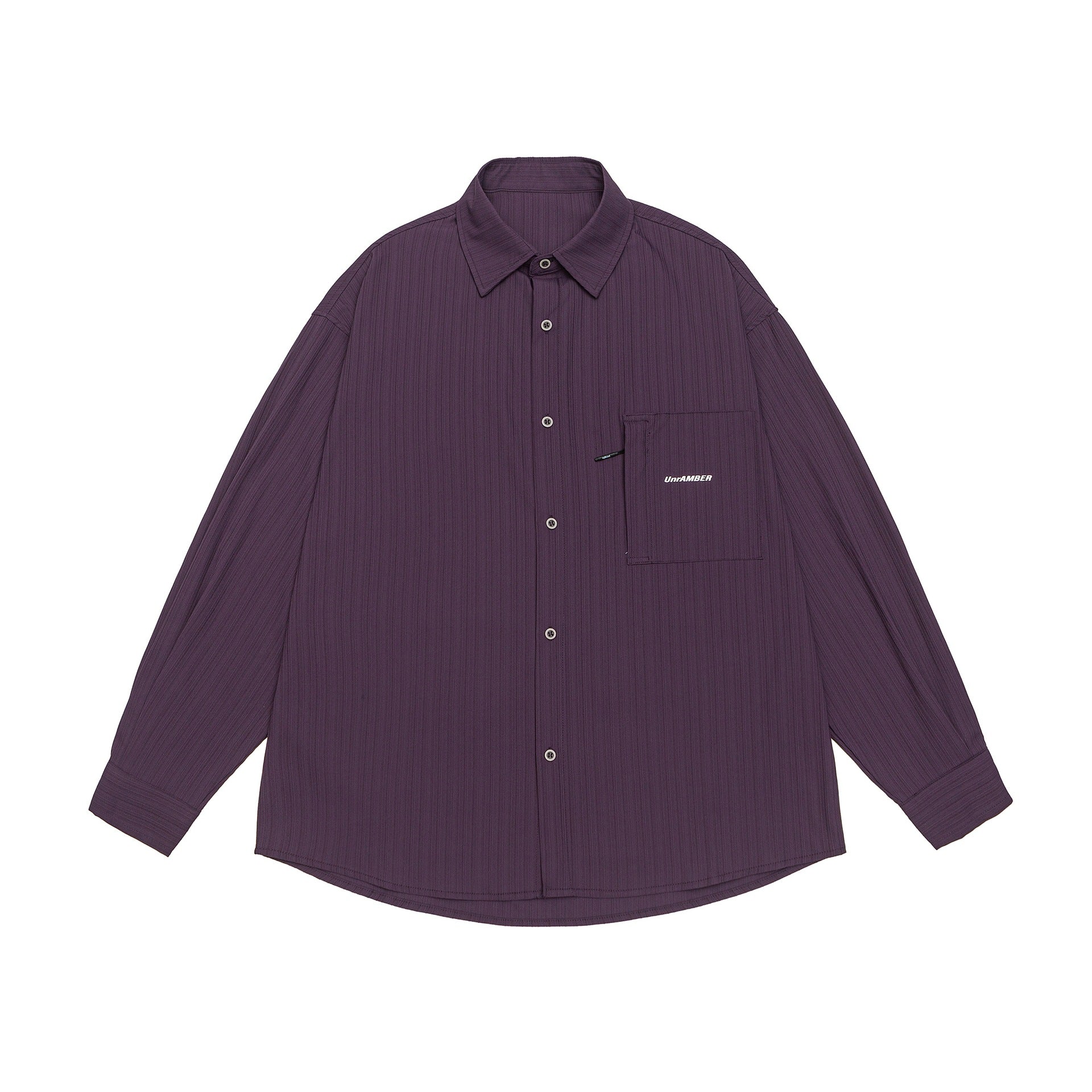 Unisex Oversize shirt with fine ribbed texture, breast pocket and Kent collar Chichicherry