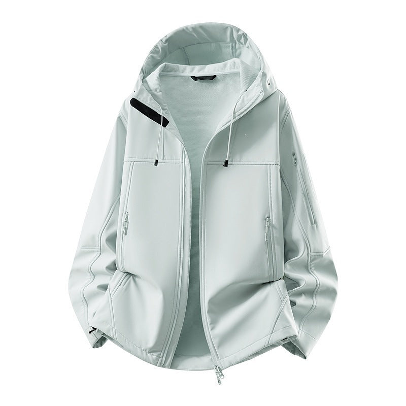 Men's softshell jacket with fleece lining, water-repellent and hood reinforcement Chichicherry
