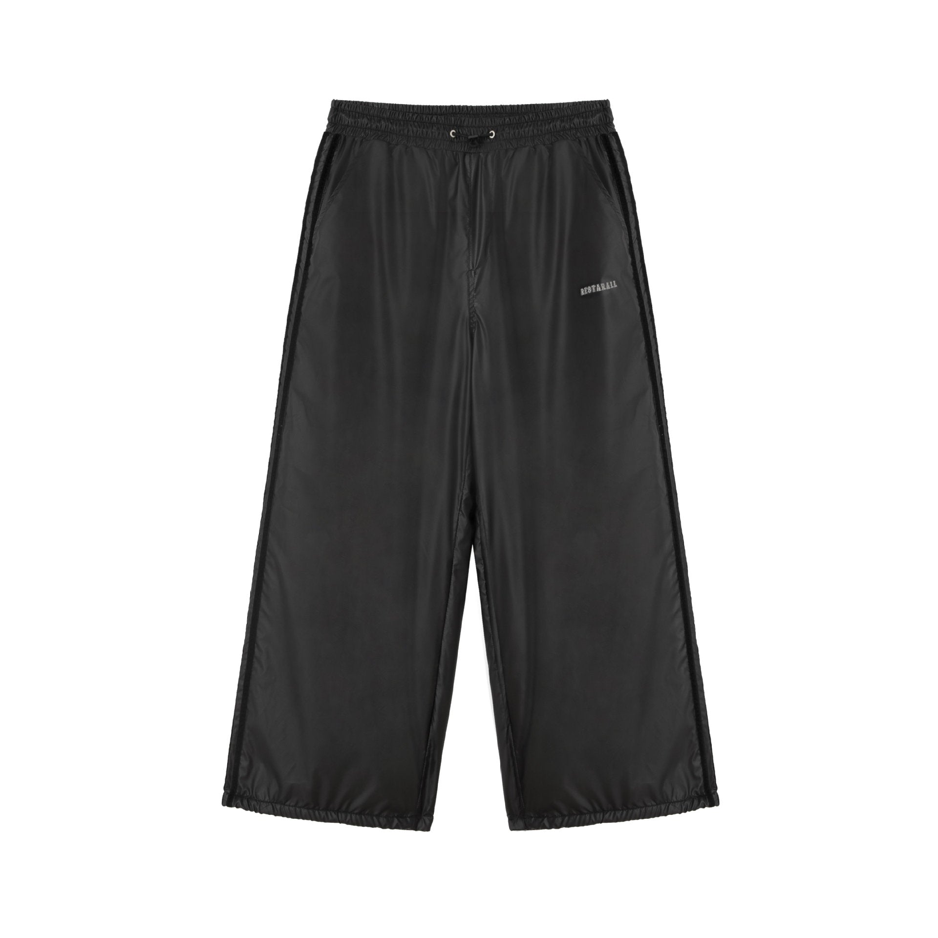 Unisex Loose Technical Nylon Training Pants with Elastic Drawstring and Side Inserts Chichicherry