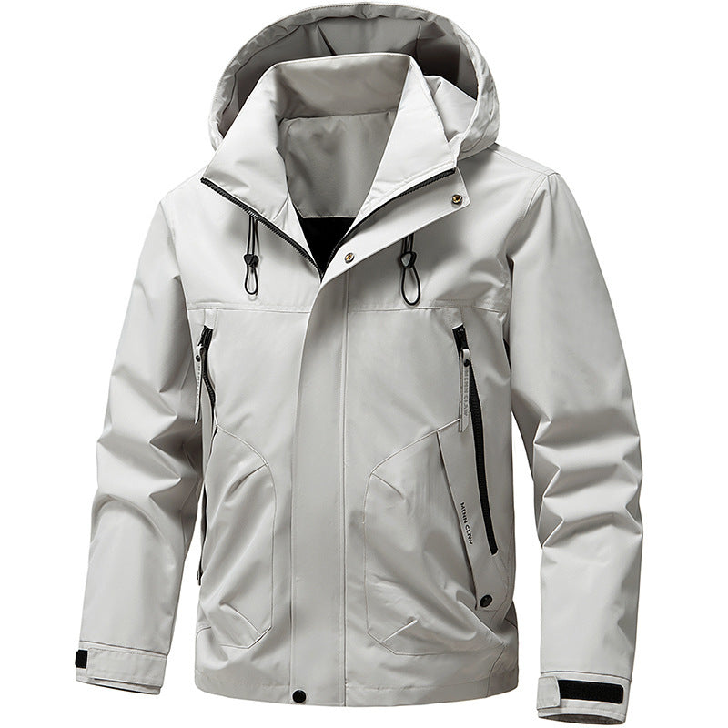 Men's technical hooded softshell jacket with adjustable hood and utility pockets Chichicherry