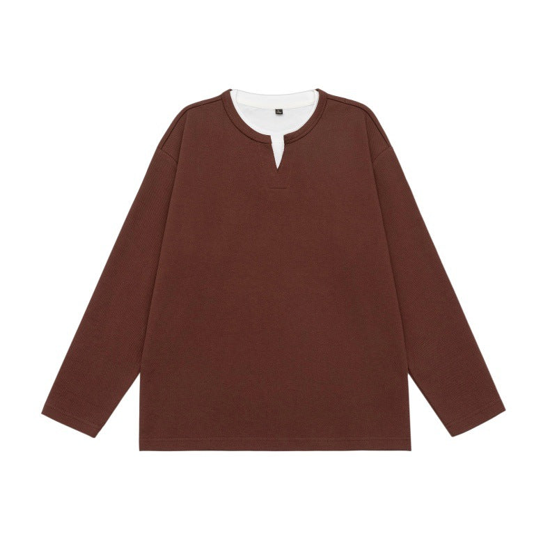 Unisex Oversize Sweatshirt with Notch neckline and contrasted collar insert Chichicherry