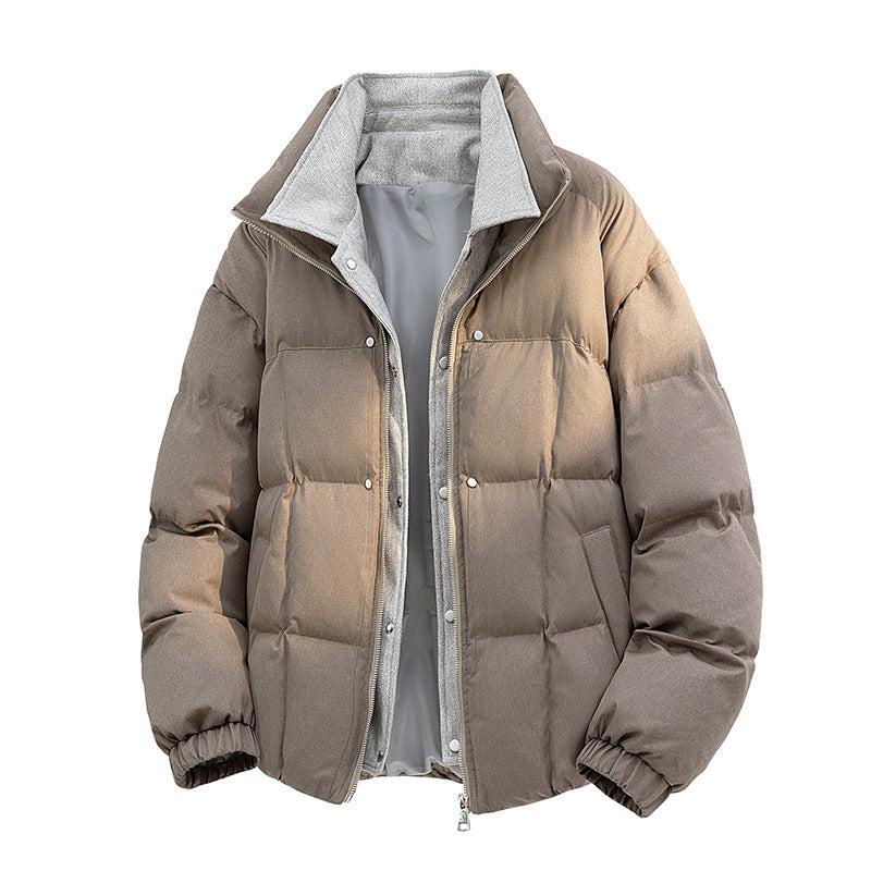 Men's Padded Quilted Jacket with Thermal Lining and High Collar Chichicherry