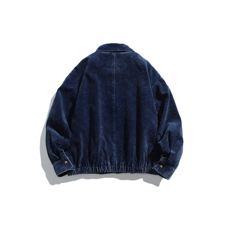 Men's corduroy blouson jacket in oversized fit with zipper and elastic hem Chichicherry