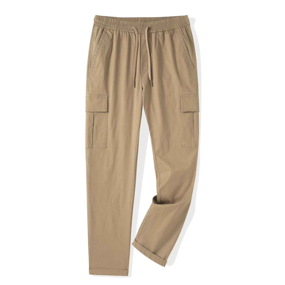 Men's Cargo Jogging Pants with Elastic Waistband, Drawstring, and Flap Pockets Chichicherry