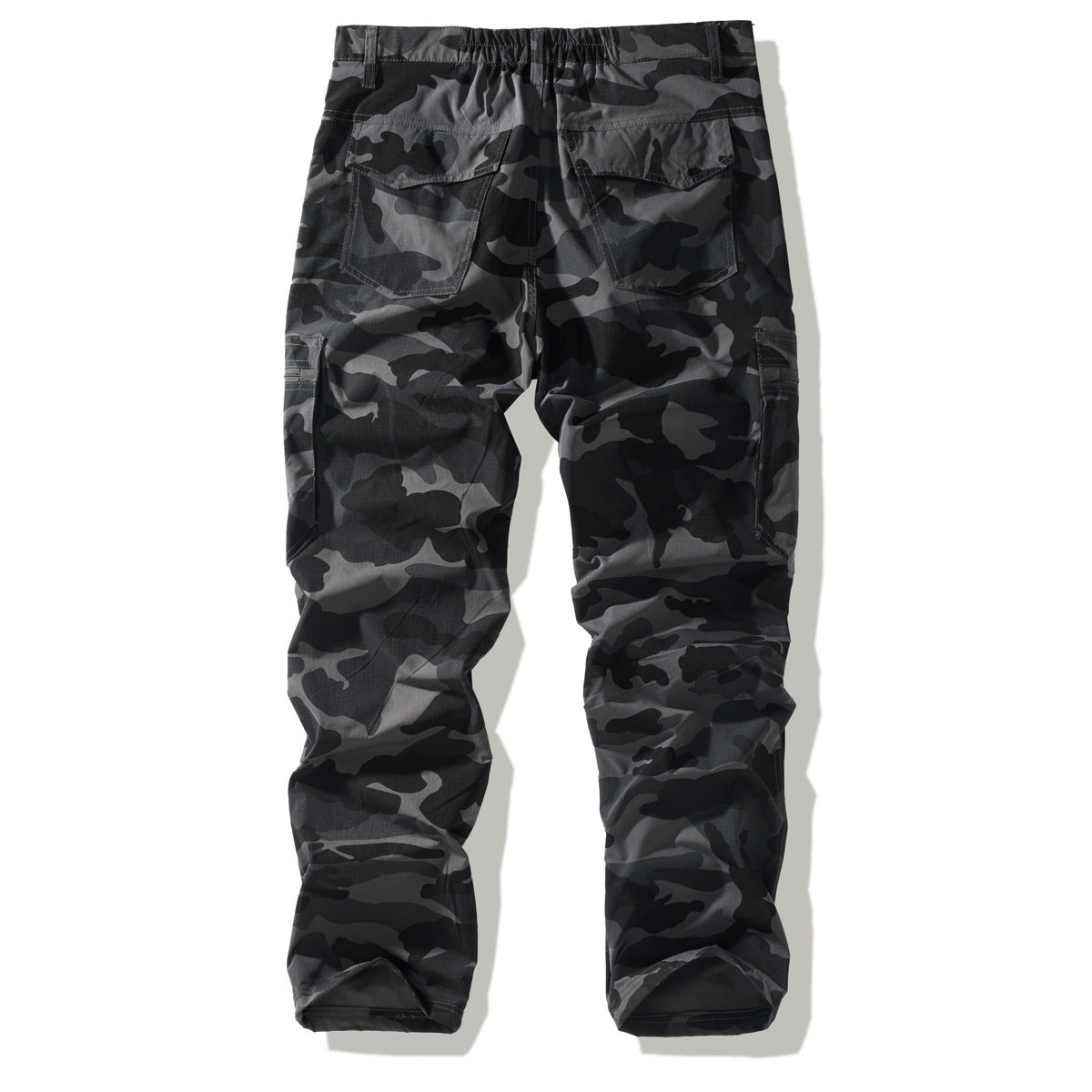 Men's Tactical Cargo Pants with Knee Reinforcement, Multiple Zipper Pockets and Elastic Waistband Chichicherry