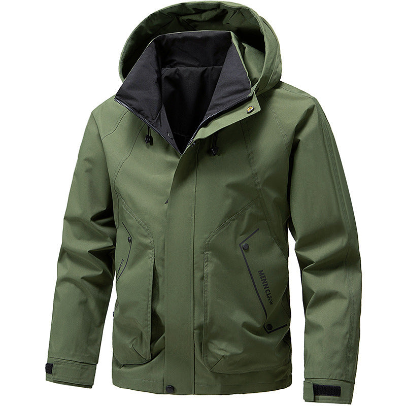Men's technical hooded softshell jacket with adjustable hood and utility pockets Chichicherry