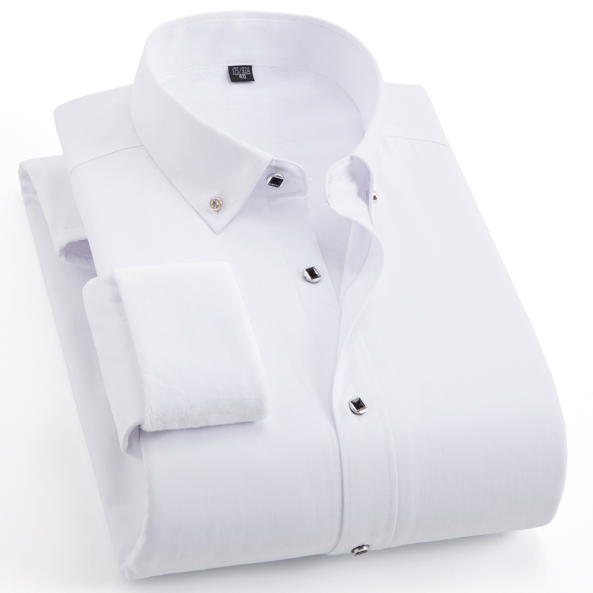 Men's Padded Business Shirt with Thermofleece Inner Side and Button-Down Collar Chichicherry