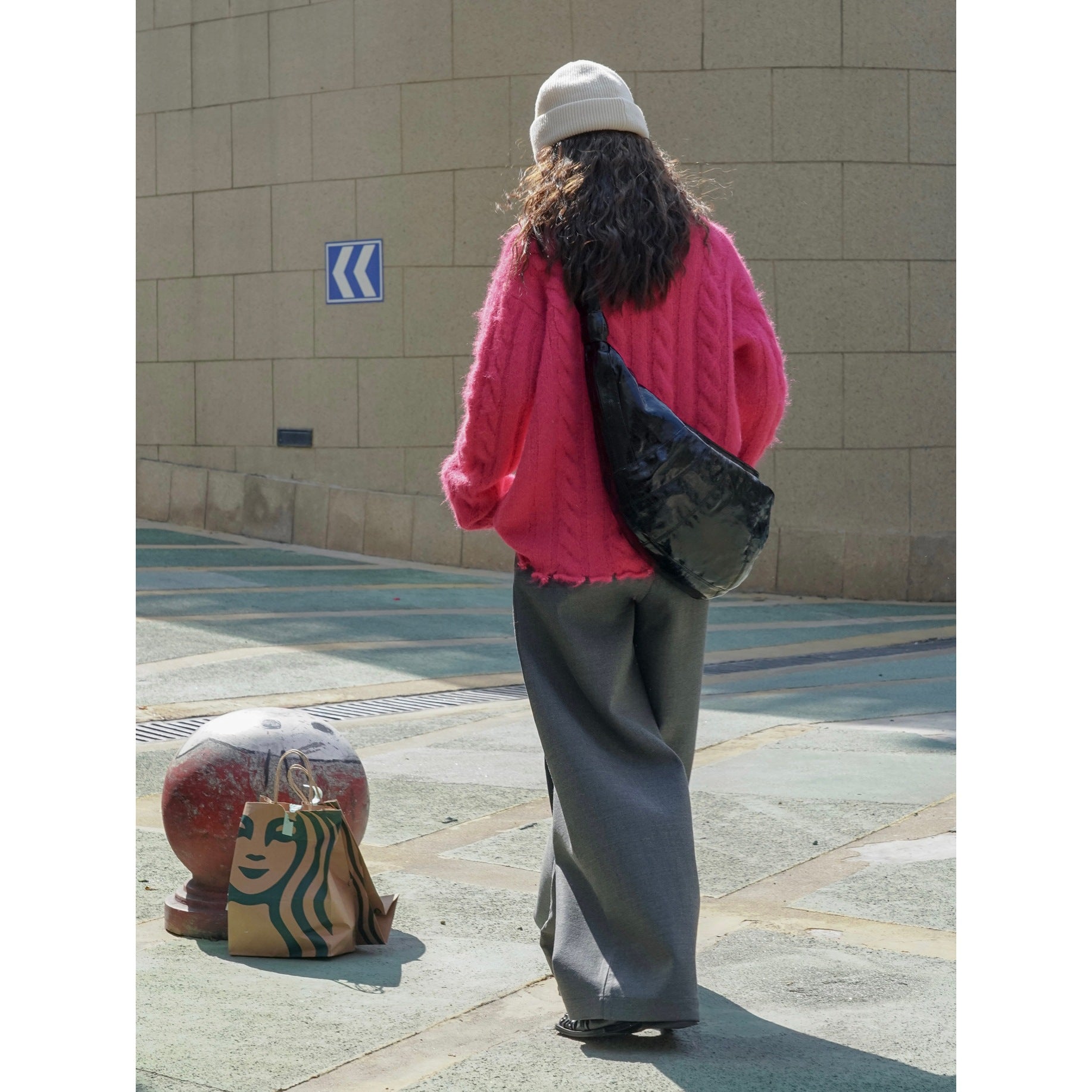 Women's Oversized Mohair-Optic Sweater with Fluffy Texture and Relaxed Silhouette Chichicherry