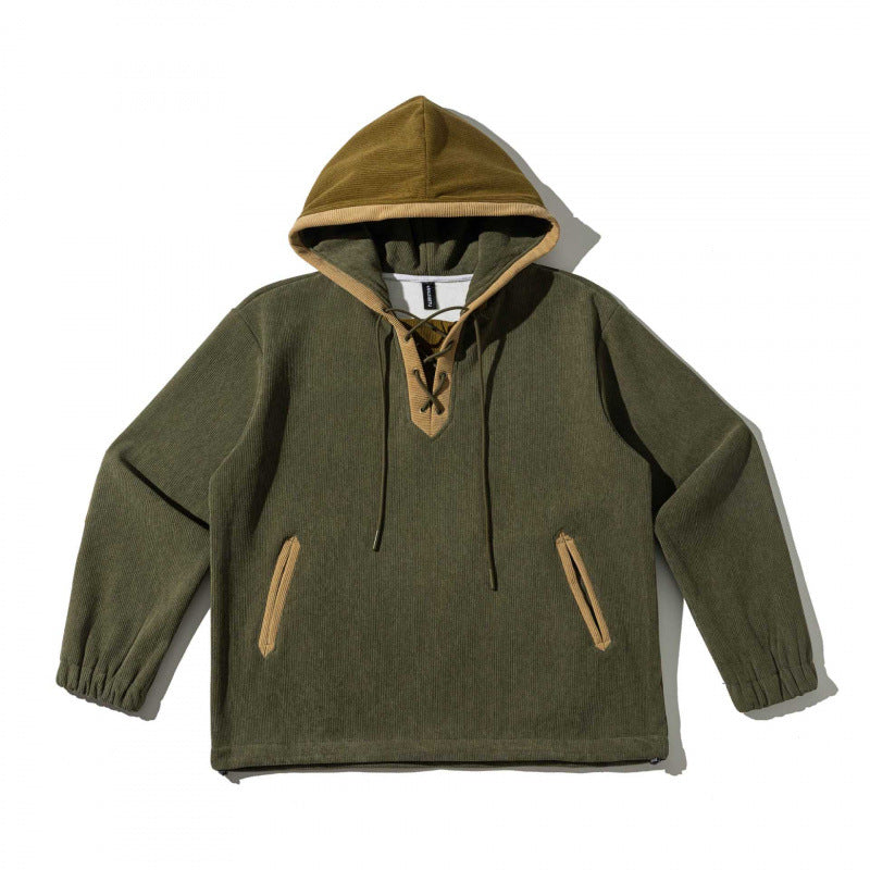 Unisex Oversize Hoodie with Lacing and Kangaroo Pockets Chichicherry