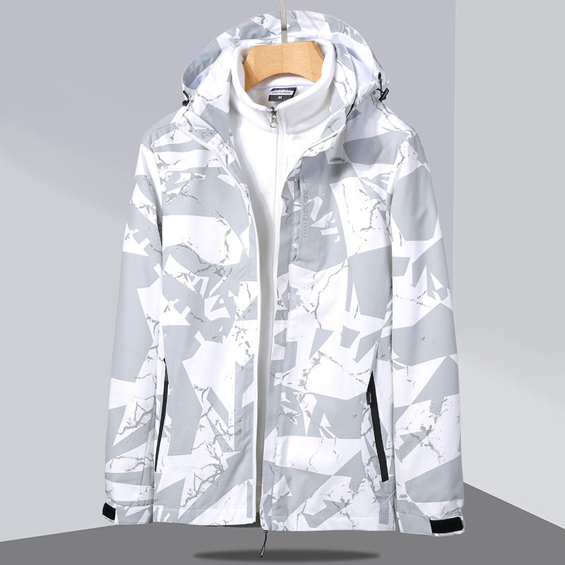 Women's two-layer softshell jacket with removable fleece inner jacket and hood Chichicherry
