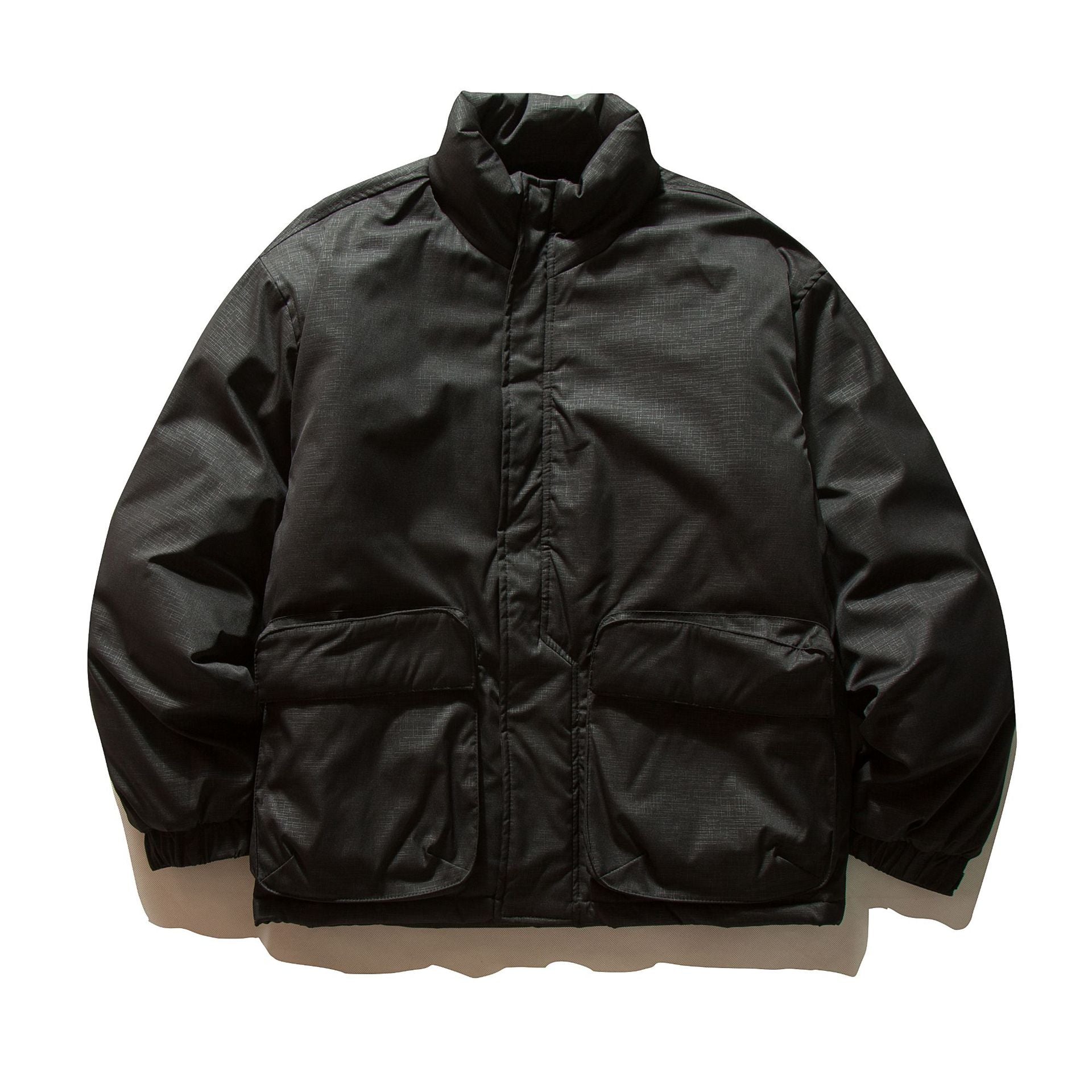 Unisex Boxy-filled Puffer jacket with high stand-up collar and utility pockets Chichicherry