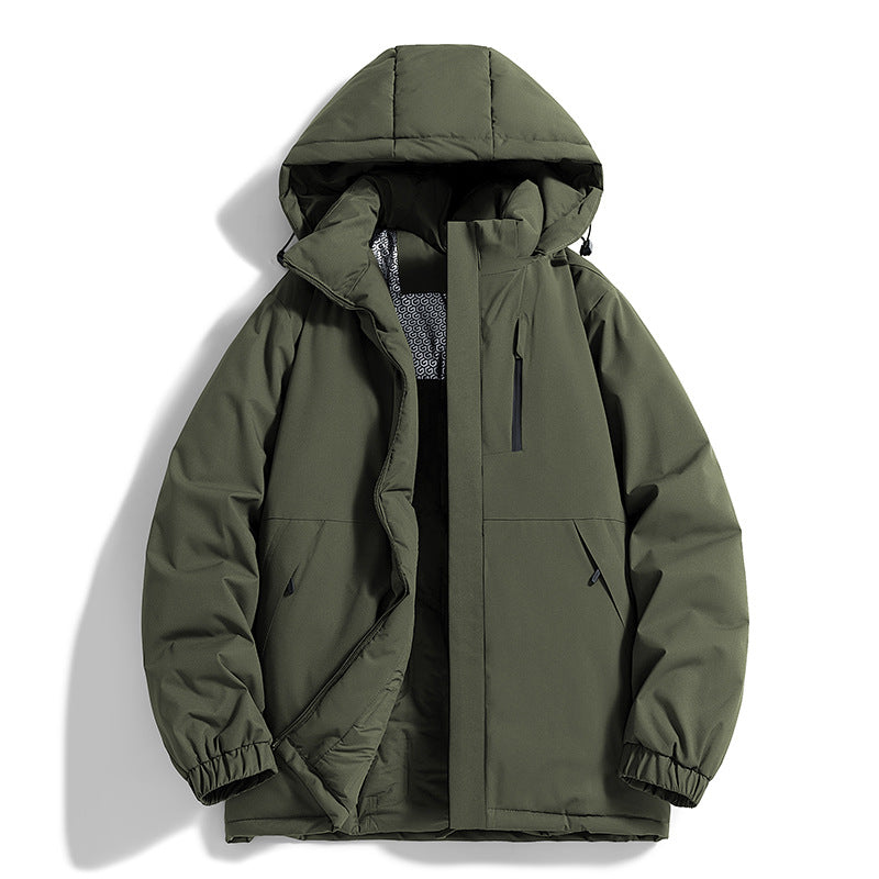 Men's Technical Quilted Parka with Hood, Thermo Insulation and Chest Zip Pocket Chichicherry