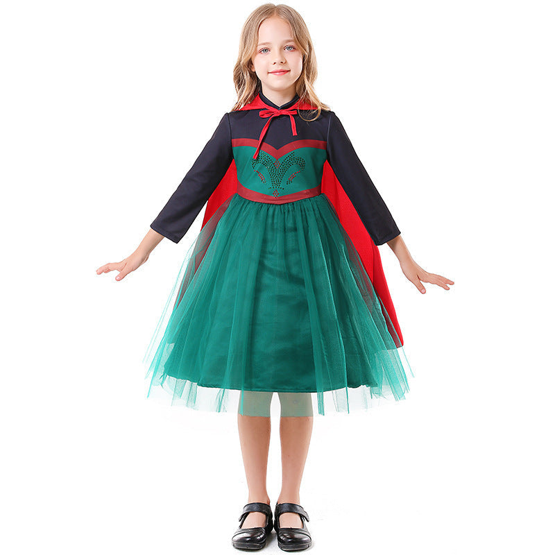 Girl's costume as a charming princess with tulle skirt and cape Chichicherry