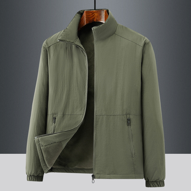 Men's lightweight transitional jacket with fleece lining and stand-up collar Chichicherry