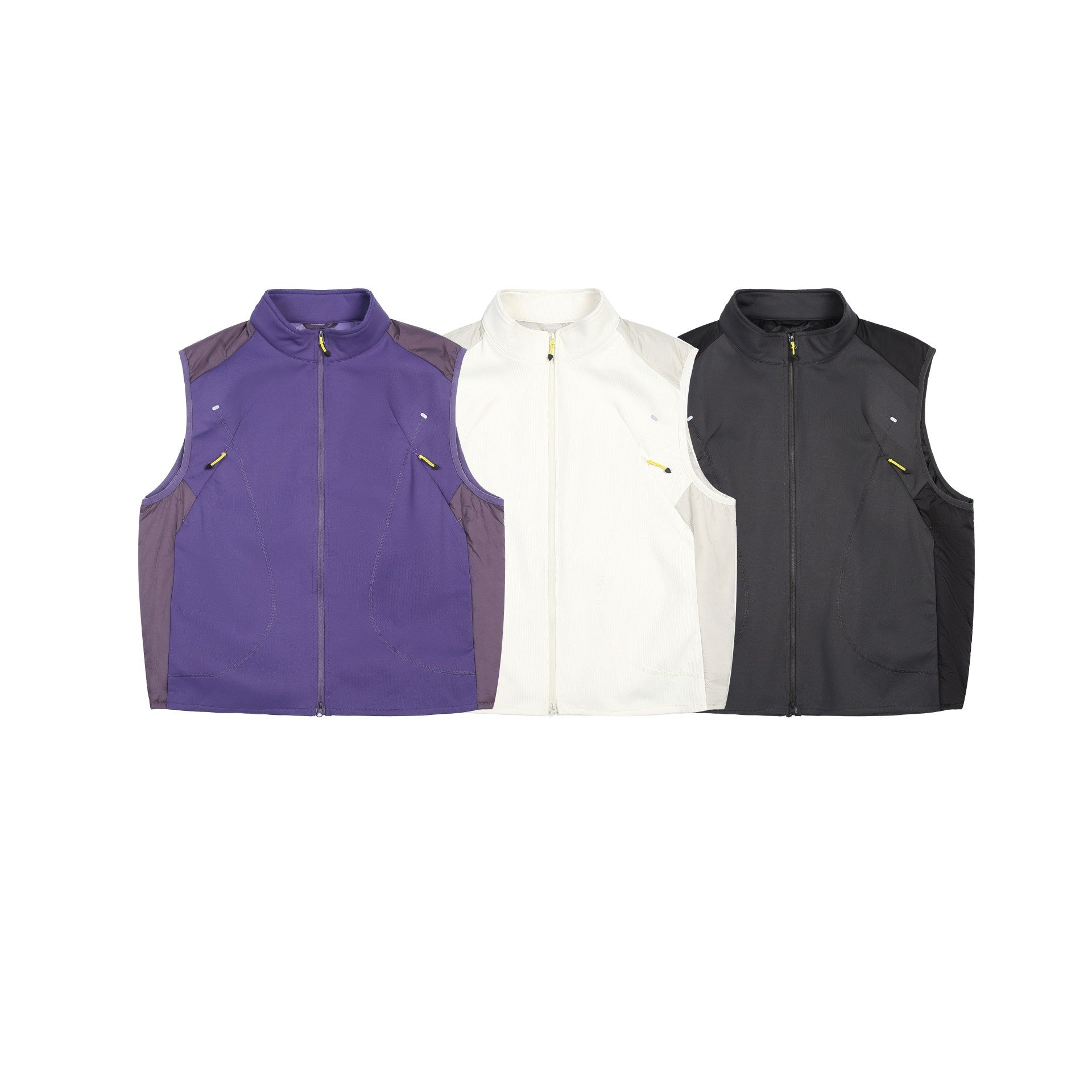 Women's lightweight technical functional vest with stand-up collar, two-way zipper, and zippered pockets Chichicherry