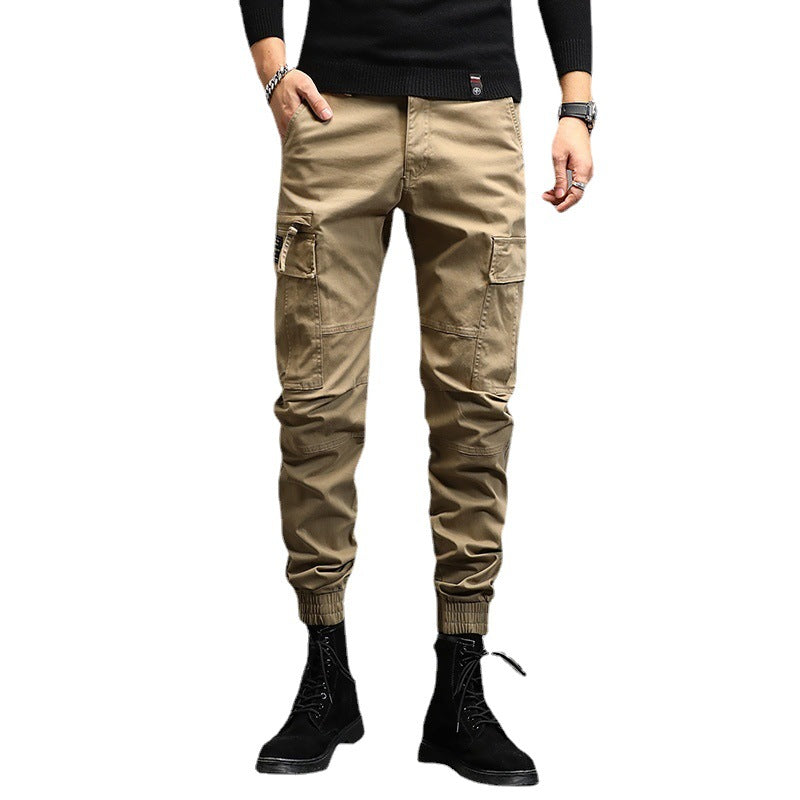 Men's Cargo Jogger Pants with Multifunctional Pockets, Reinforced Knee Areas, and Elastic Cuffs Chichicherry