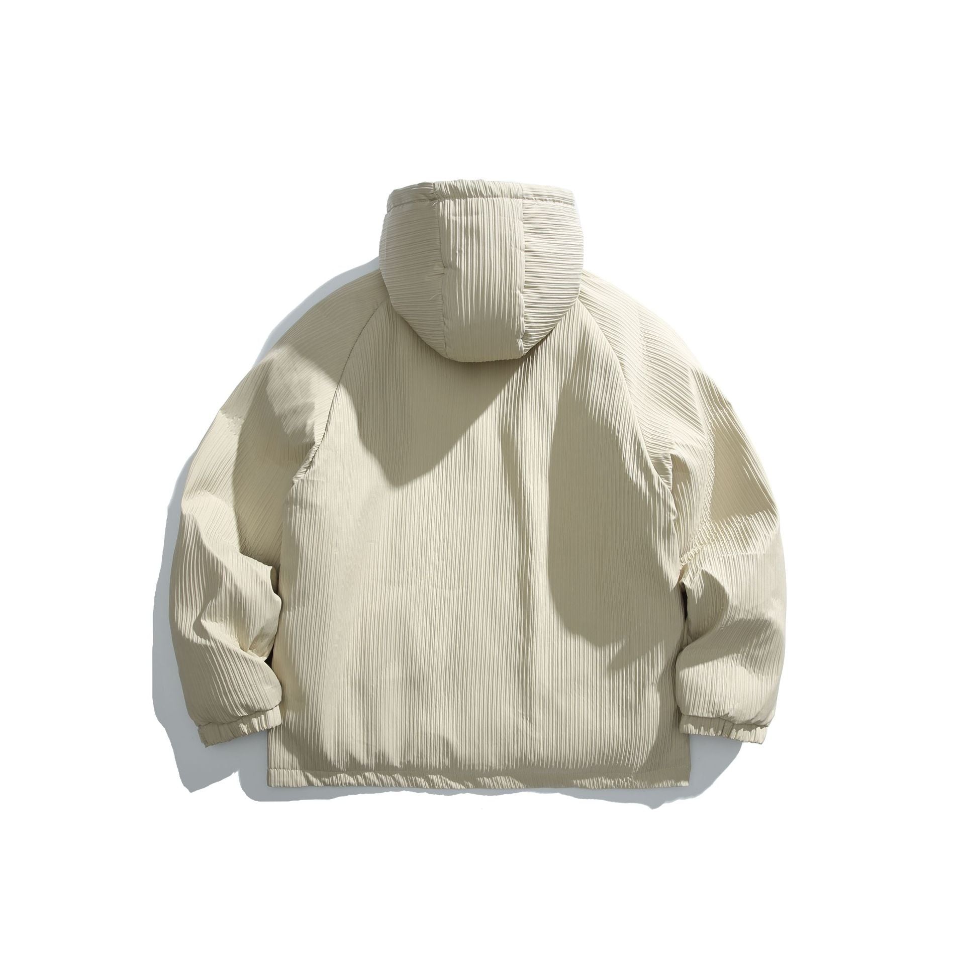 Men's quilted jacket with hood and ribbed textured fabric Chichicherry