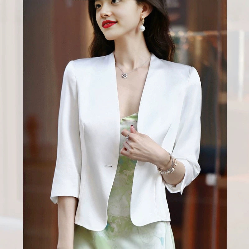 Ladies Elegant Blazer with Three Quarter Sleeves Chichicherry