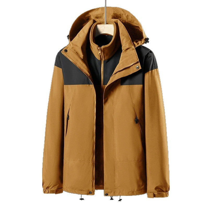 Men's 2-in-1 Softshell-Fleece Hybrid Jacket with Removable Hood Chichicherry