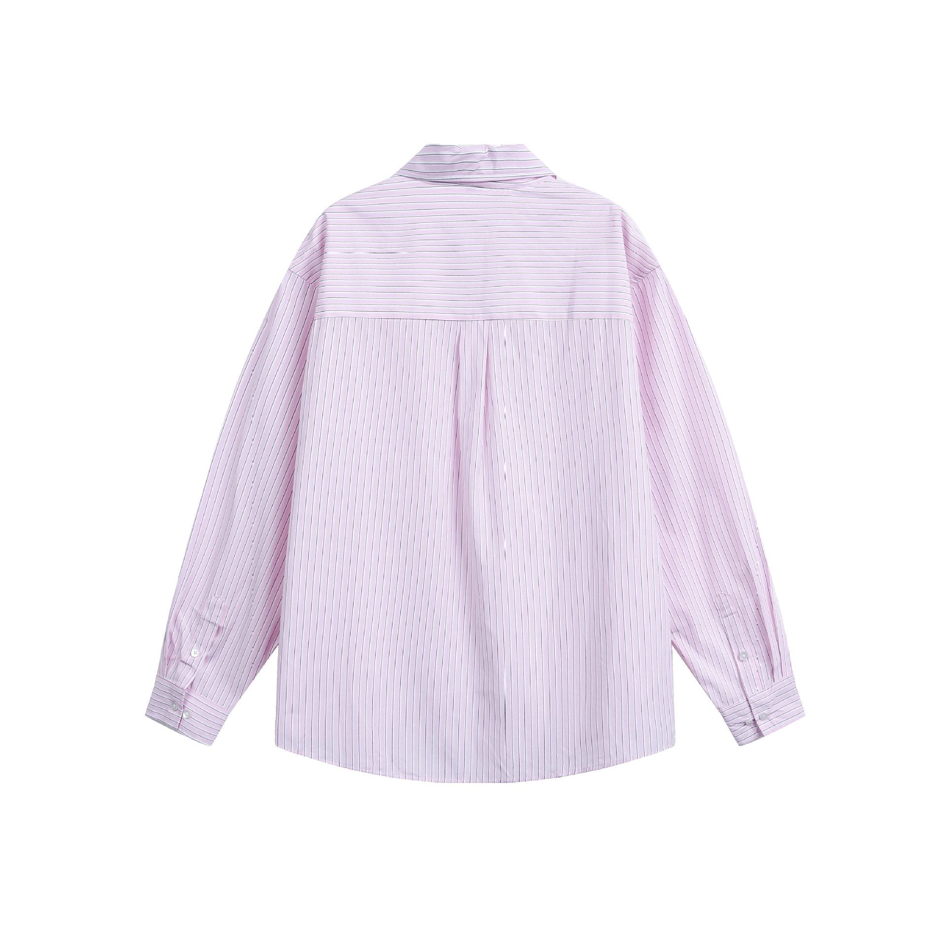 Women's oversized shirt blouse with fine stripes, Kent collar and chest pocket Chichicherry