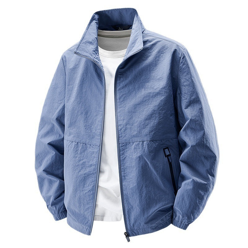 Men's ultralight windproof casual jacket with stand-up collar and zippered pockets Chichicherry