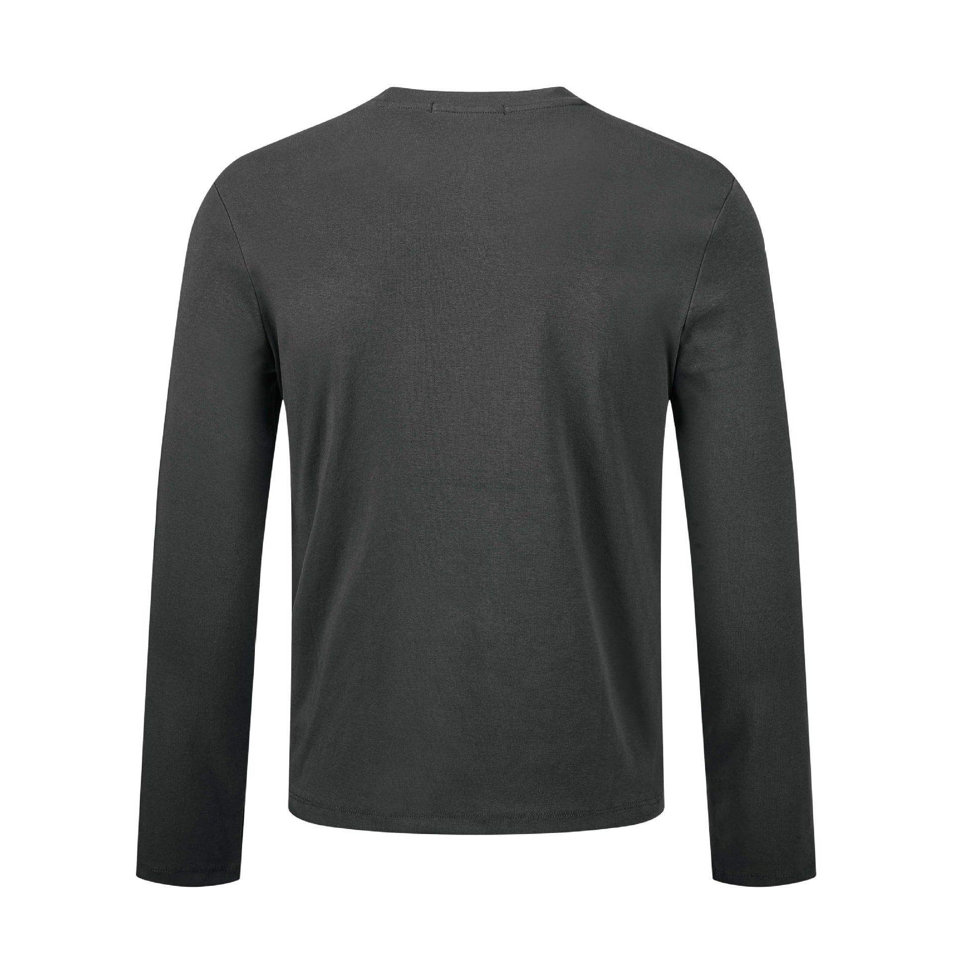 Unisex Fine Long Sleeve Basic Shirt with Round Neck and Slim Fit Chichicherry