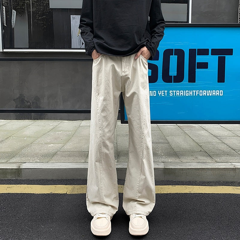 Men's Loose-Fitting Canvas Pants with Extra Wide Leg and Deep Crotch Chichicherry