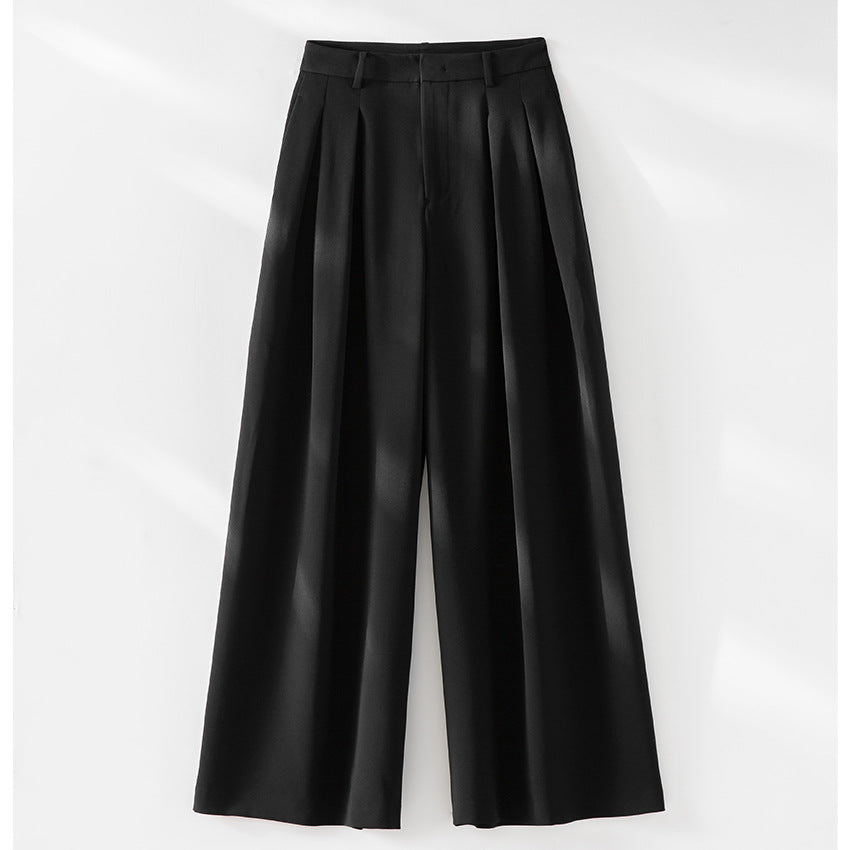 Women Wide High-Waist Trousers with Pleats and Culotte Silhouette Chichicherry