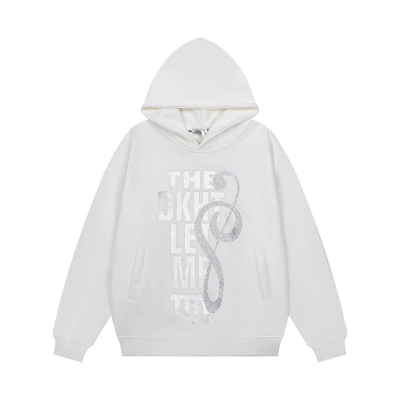 Women's hoodie with rhinestone front print, relaxed fit and side pockets Chichicherry