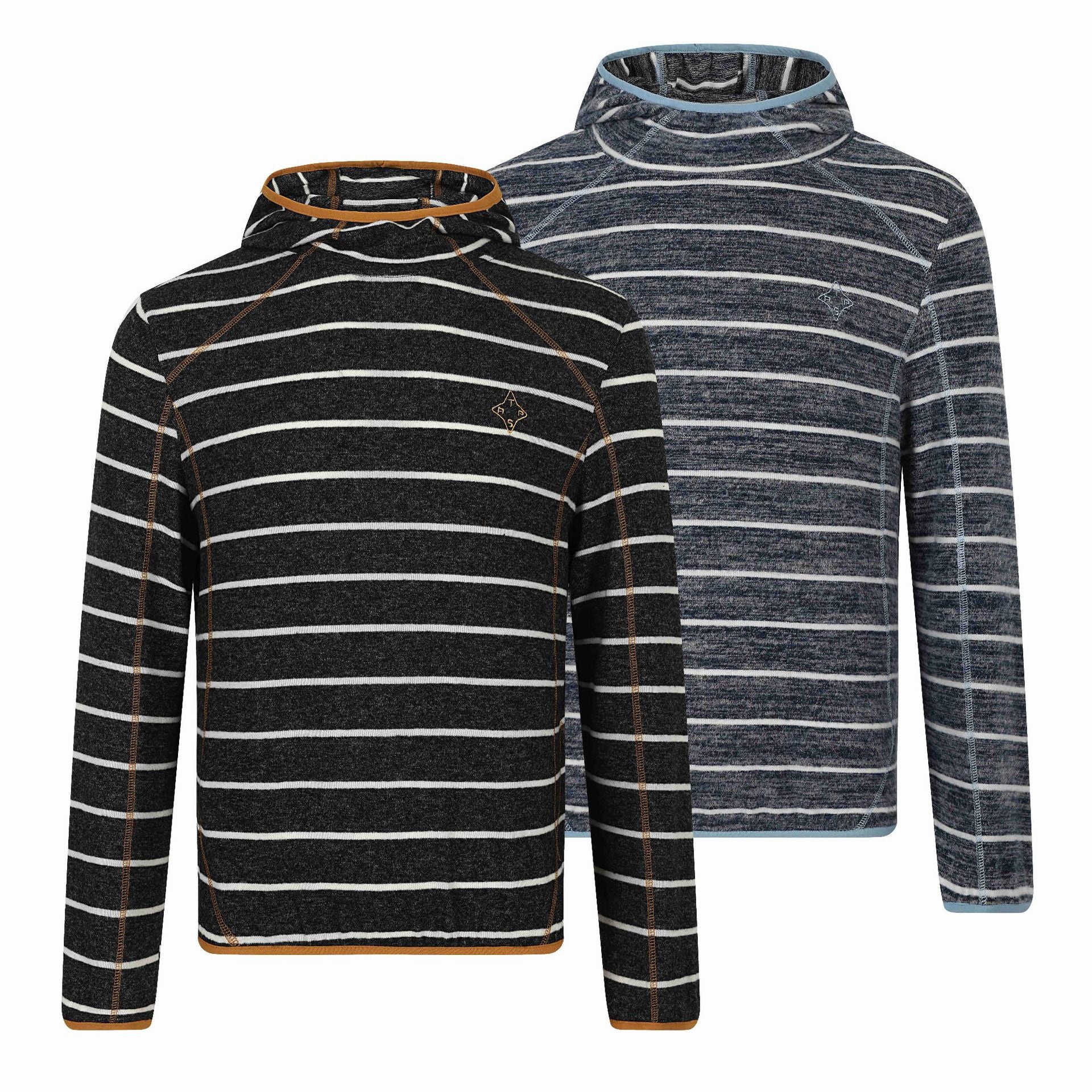 Unisex Striped Knit Half Collar Sweater with Raglan Sleeves Chichicherry
