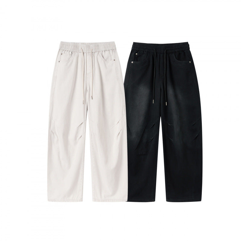 [Women] Wide culotte pants with high elastic waistband, drawstring and side pockets Chichicherry