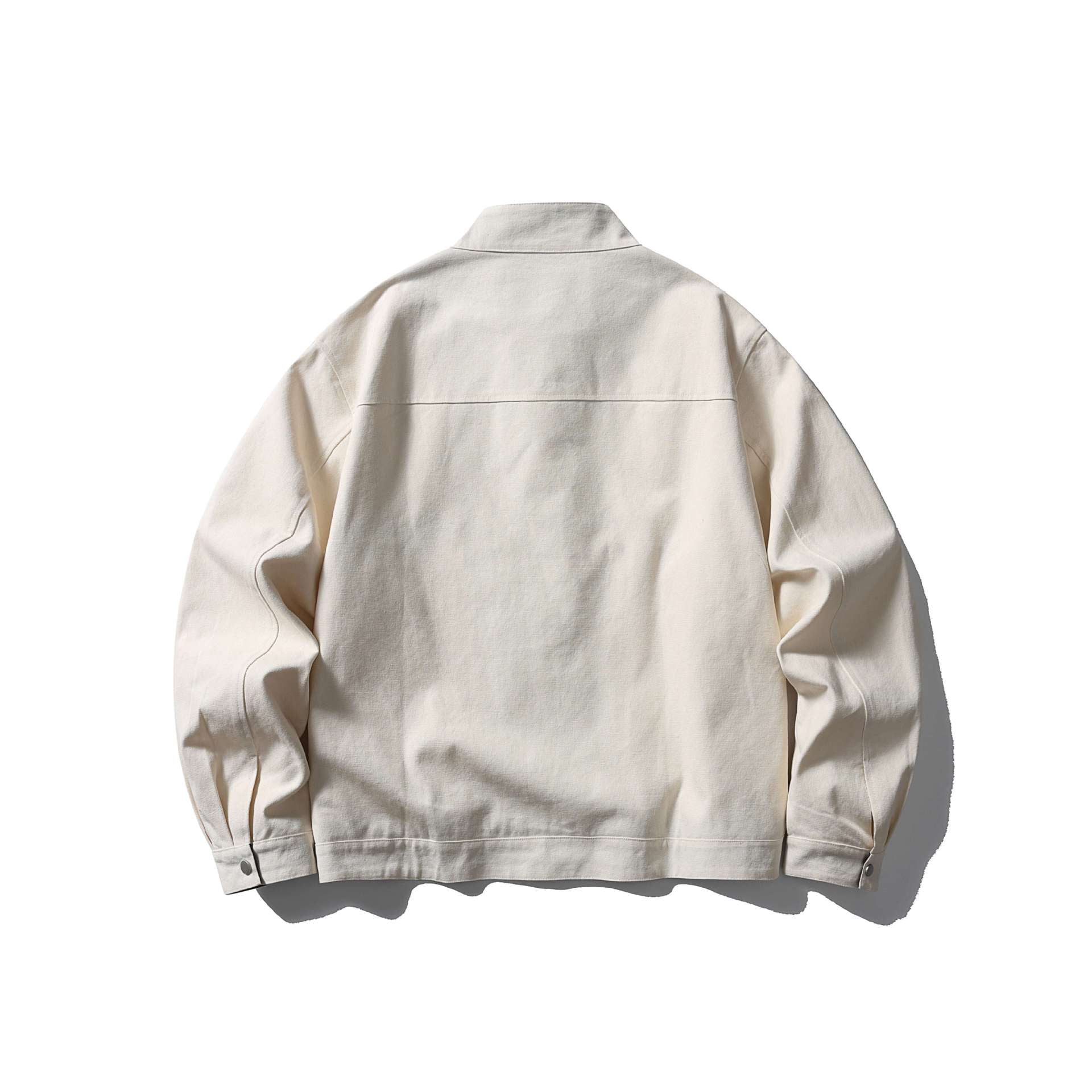 Men's short jacket with stand-up collar, concealed zipper, and checked inner lining Chichicherry