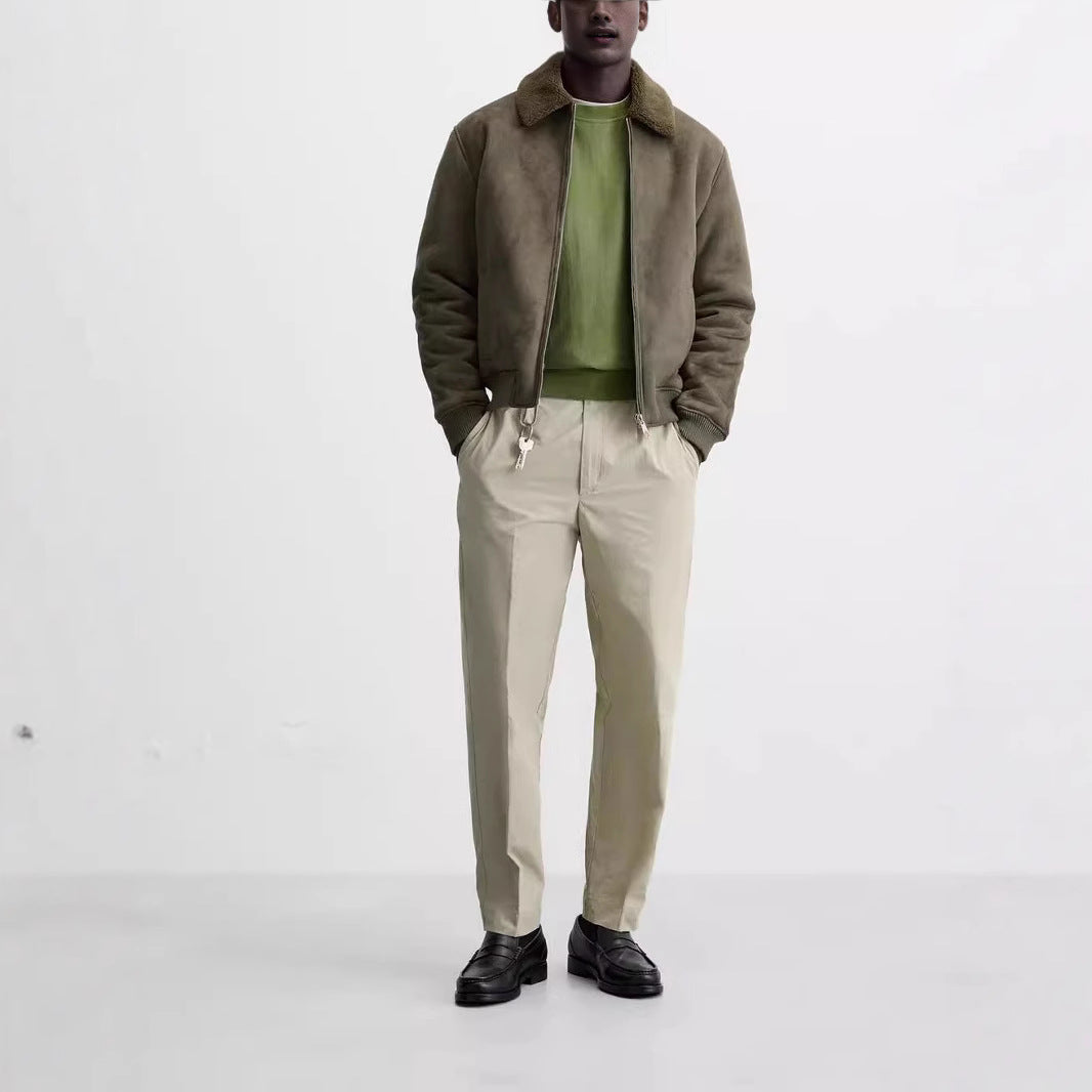 Men's bomber jacket with teddy collar and zipper Chichicherry