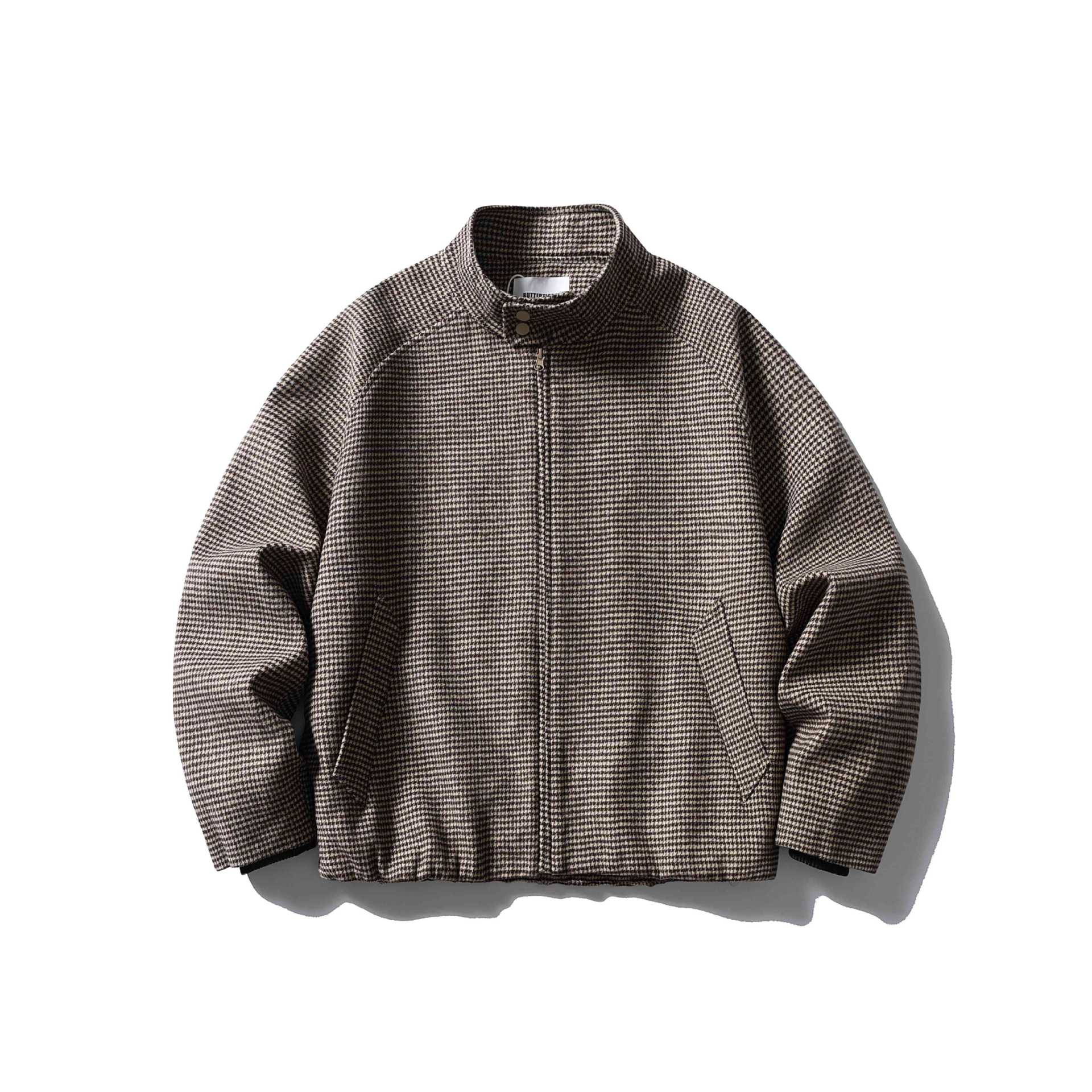 Unisex Short structured blouson jacket with stand-up collar and zipper Chichicherry