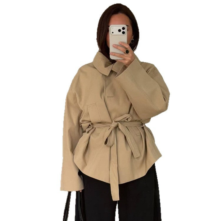 Women's short jacket in kimono style with tie belt and dropped sleeves Chichicherry
